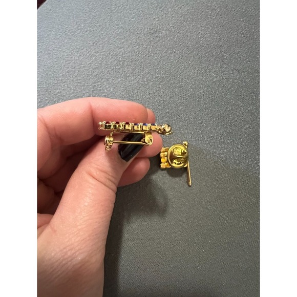 Vintage American Flag Pins – Rhinestone Patriotic Brooch Set of 2 - Picture 4 of 4